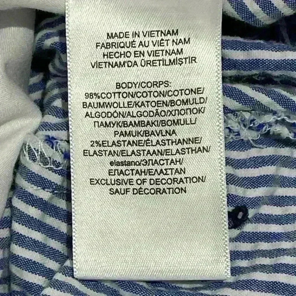 Polo Ralph Lauren Women’s Shorts Blue Stripe Anchor Print Flat Front size 14 - Picture 9 of 11